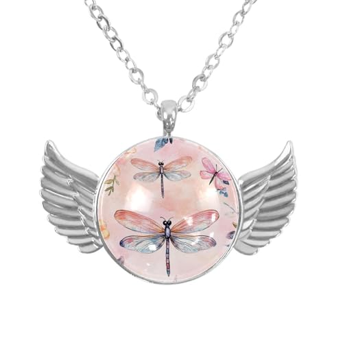 Luoweisi Engelsflügel-Halskette mit Hochlandkuh mit Sonnenbrille, Zinklegierung, Schmuck, Geschenke für Männer und Frauen, Einheitsgröße, Aluminiumlegierung, Kein Edelstein von Luoweisi