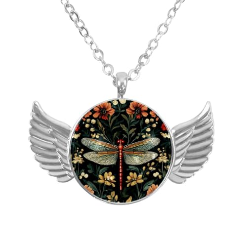 Luoweisi Engelsflügel-Halskette mit Hochlandkuh mit Sonnenbrille, Zinklegierung, Schmuck, Geschenke für Männer und Frauen, Einheitsgröße, Aluminiumlegierung, Kein Edelstein von Luoweisi