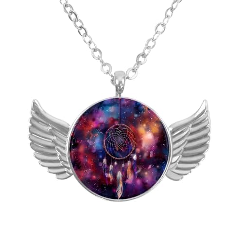 Luoweisi Engelsflügel-Halskette mit Hunden, Aluminiumlegierung, Schmuck, Geschenke für Männer und Frauen, Einheitsgröße, Aluminiumlegierung, Kein Edelstein von Luoweisi