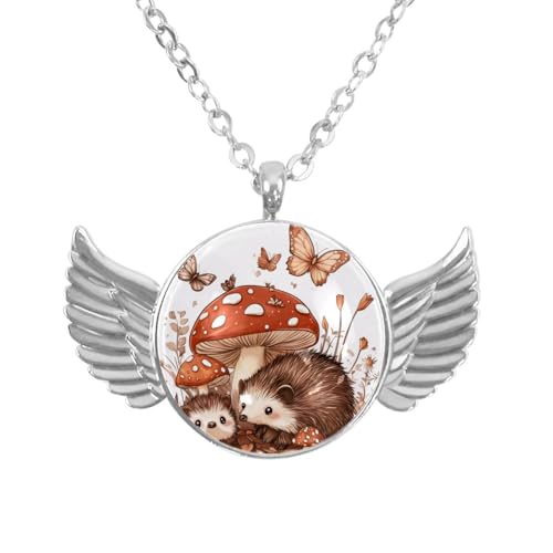 Luoweisi Engelsflügel-Halskette mit Igeln, Weihnachten, Aluminiumlegierung, Schmuck, Geschenke für Männer und Frauen, Einheitsgröße, Aluminiumlegierung, Kein Edelstein von Luoweisi