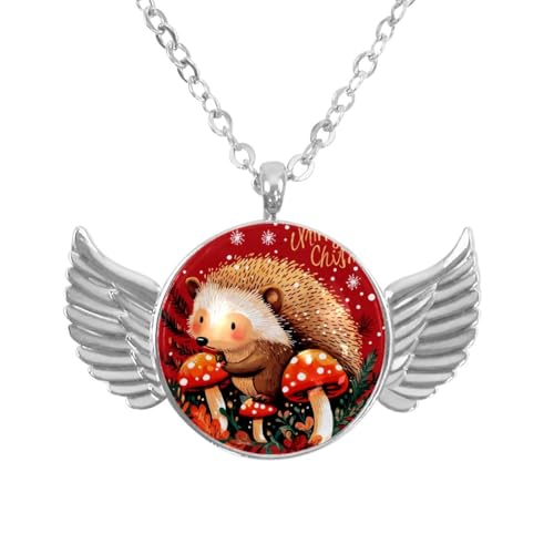 Luoweisi Engelsflügel-Halskette mit Igeln, Weihnachten, Aluminiumlegierung, Schmuck, Geschenke für Männer und Frauen, Einheitsgröße, Aluminiumlegierung, Kein Edelstein von Luoweisi