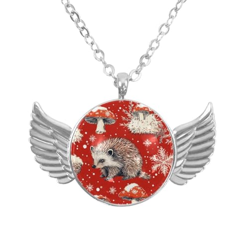Luoweisi Engelsflügel-Halskette mit Igeln, Weihnachten, Aluminiumlegierung, Schmuck, Geschenke für Männer und Frauen, Einheitsgröße, Aluminiumlegierung, Kein Edelstein von Luoweisi
