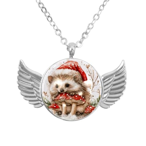 Luoweisi Engelsflügel-Halskette mit Igeln, Weihnachten, Aluminiumlegierung, Schmuck, Geschenke für Männer und Frauen, Einheitsgröße, Aluminiumlegierung, Kein Edelstein von Luoweisi