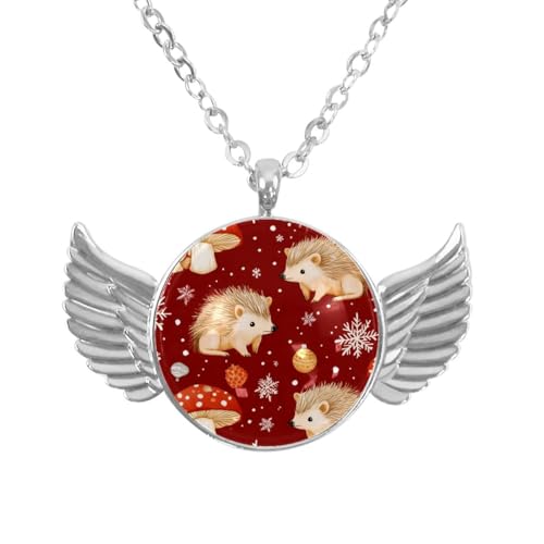 Luoweisi Engelsflügel-Halskette mit Igeln, Weihnachten, Aluminiumlegierung, Schmuck, Geschenke für Männer und Frauen, Einheitsgröße, Aluminiumlegierung, Kein Edelstein von Luoweisi