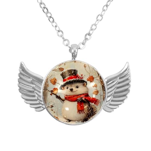 Luoweisi Engelsflügel-Halskette mit Igeln, Weihnachten, Aluminiumlegierung, Schmuck, Geschenke für Männer und Frauen, Einheitsgröße, Aluminiumlegierung, Kein Edelstein von Luoweisi