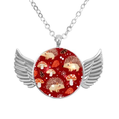 Luoweisi Engelsflügel-Halskette mit Igeln, Weihnachten, Aluminiumlegierung, Schmuck, Geschenke für Männer und Frauen, Einheitsgröße, Aluminiumlegierung, Kein Edelstein von Luoweisi