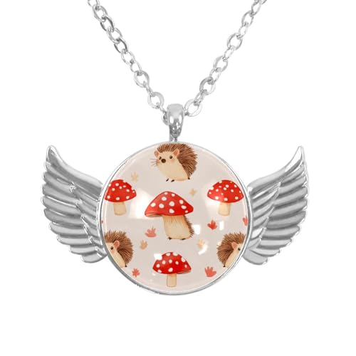 Luoweisi Engelsflügel-Halskette mit Igeln, Weihnachten, Aluminiumlegierung, Schmuck, Geschenke für Männer und Frauen, Einheitsgröße, Aluminiumlegierung, Kein Edelstein von Luoweisi