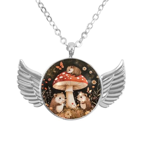 Luoweisi Engelsflügel-Halskette mit Igeln, Weihnachten, Aluminiumlegierung, Schmuck, Geschenke für Männer und Frauen, Einheitsgröße, Aluminiumlegierung, Kein Edelstein von Luoweisi