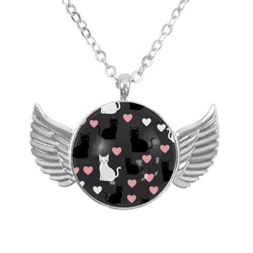 Luoweisi Engelsflügel-Halskette mit Katzen, Weihnachten, Zinklegierung, Schmuck, Geschenke für Männer und Frauen, Einheitsgröße, Aluminiumlegierung, Kein Edelstein von Luoweisi