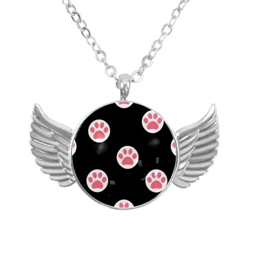 Luoweisi Engelsflügel-Halskette mit Katzen, Weihnachten, Zinklegierung, Schmuck, Geschenke für Männer und Frauen, Einheitsgröße, Aluminiumlegierung, Kein Edelstein von Luoweisi