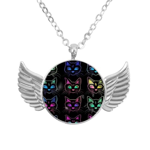 Luoweisi Engelsflügel-Halskette mit Katzenpfoten, Zinklegierung, Schmuck, Geschenke für Männer und Frauen, Einheitsgröße, Aluminiumlegierung, Kein Edelstein von Luoweisi