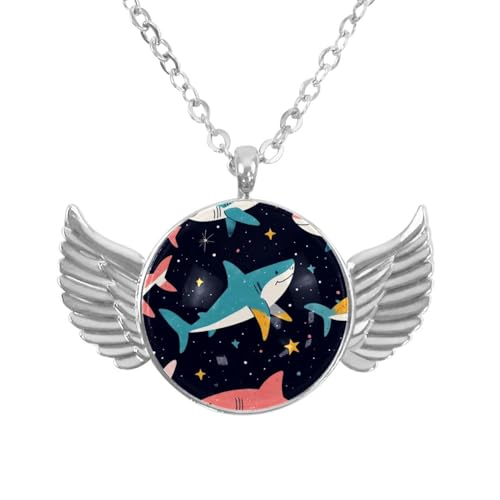 Luoweisi Engelsflügel-Halskette mit Kirsch-Herzen, Zinklegierung, Schmuck, Geschenke für Männer und Frauen, Einheitsgröße, Aluminiumlegierung, Kein Edelstein von Luoweisi