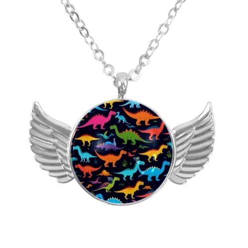 Luoweisi Engelsflügel-Halskette mit Libellen-Blumen, Zinklegierung, Schmuck, Geschenke für Männer und Frauen, Einheitsgröße, Aluminiumlegierung, Kein Edelstein von Luoweisi