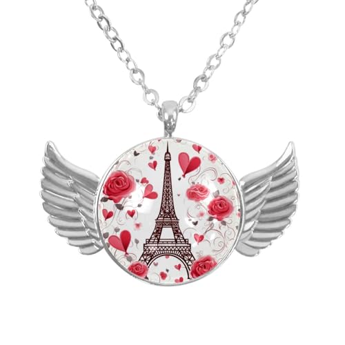 Luoweisi Engelsflügel-Halskette mit Oster-Zwergen, Zinklegierung, Schmuck, Geschenke für Männer und Frauen, Einheitsgröße, Aluminiumlegierung, Kein Edelstein von Luoweisi