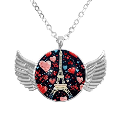 Luoweisi Engelsflügel-Halskette mit Oster-Zwergen, Zinklegierung, Schmuck, Geschenke für Männer und Frauen, Einheitsgröße, Aluminiumlegierung, Kein Edelstein von Luoweisi