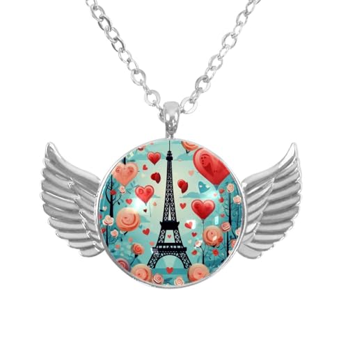 Luoweisi Engelsflügel-Halskette mit Oster-Zwergen, Zinklegierung, Schmuck, Geschenke für Männer und Frauen, Einheitsgröße, Aluminiumlegierung, Kein Edelstein von Luoweisi