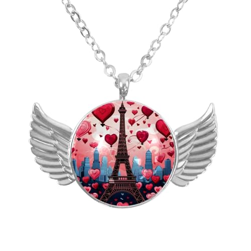 Luoweisi Engelsflügel-Halskette mit Oster-Zwergen, Zinklegierung, Schmuck, Geschenke für Männer und Frauen, Einheitsgröße, Aluminiumlegierung, Kein Edelstein von Luoweisi