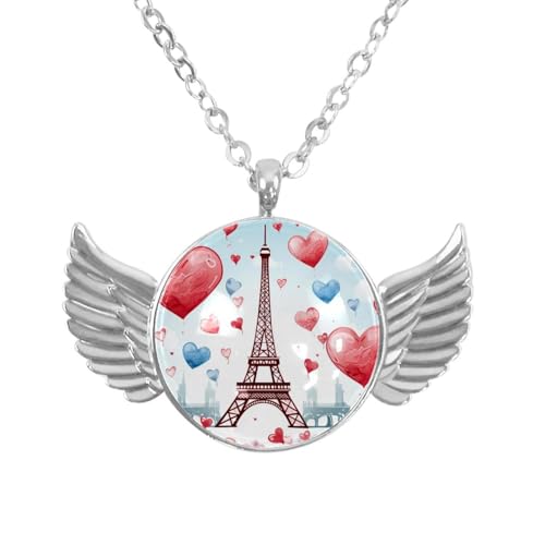 Luoweisi Engelsflügel-Halskette mit Oster-Zwergen, Zinklegierung, Schmuck, Geschenke für Männer und Frauen, Einheitsgröße, Aluminiumlegierung, Kein Edelstein von Luoweisi