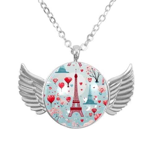 Luoweisi Engelsflügel-Halskette mit Oster-Zwergen, Zinklegierung, Schmuck, Geschenke für Männer und Frauen, Einheitsgröße, Aluminiumlegierung, Kein Edelstein von Luoweisi