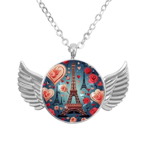 Luoweisi Engelsflügel-Halskette mit Oster-Zwergen, Zinklegierung, Schmuck, Geschenke für Männer und Frauen, Einheitsgröße, Aluminiumlegierung, Kein Edelstein von Luoweisi