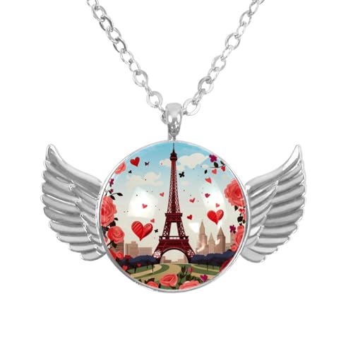 Luoweisi Engelsflügel-Halskette mit Oster-Zwergen, Zinklegierung, Schmuck, Geschenke für Männer und Frauen, Einheitsgröße, Aluminiumlegierung, Kein Edelstein von Luoweisi