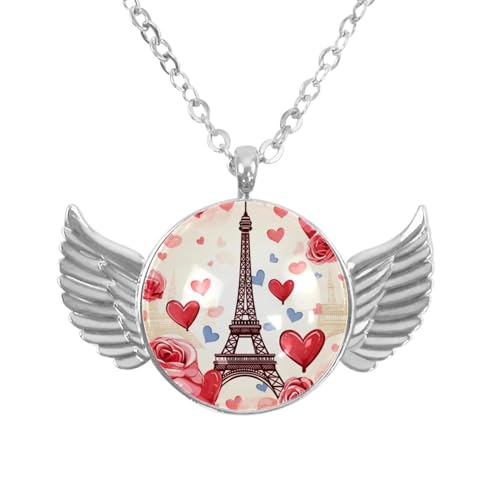 Luoweisi Engelsflügel-Halskette mit Oster-Zwergen, Zinklegierung, Schmuck, Geschenke für Männer und Frauen, Einheitsgröße, Aluminiumlegierung, Kein Edelstein von Luoweisi