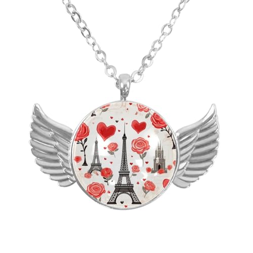 Luoweisi Engelsflügel-Halskette mit Oster-Zwergen, Zinklegierung, Schmuck, Geschenke für Männer und Frauen, Einheitsgröße, Aluminiumlegierung, Kein Edelstein von Luoweisi