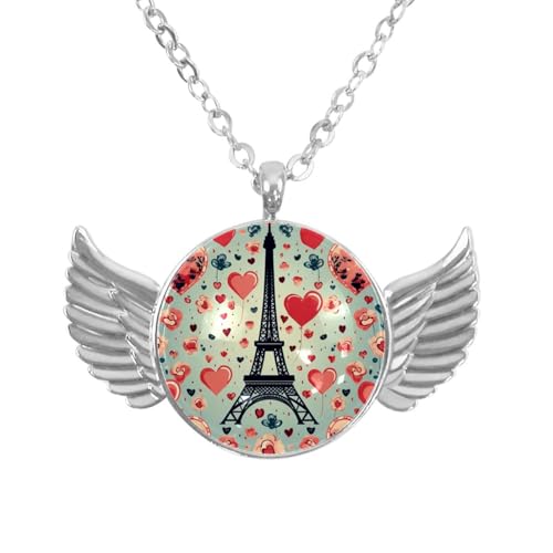 Luoweisi Engelsflügel-Halskette mit Oster-Zwergen, Zinklegierung, Schmuck, Geschenke für Männer und Frauen, Einheitsgröße, Aluminiumlegierung, Kein Edelstein von Luoweisi