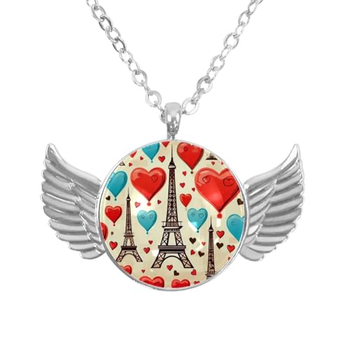 Luoweisi Engelsflügel-Halskette mit Oster-Zwergen, Zinklegierung, Schmuck, Geschenke für Männer und Frauen, Einheitsgröße, Aluminiumlegierung, Kein Edelstein von Luoweisi