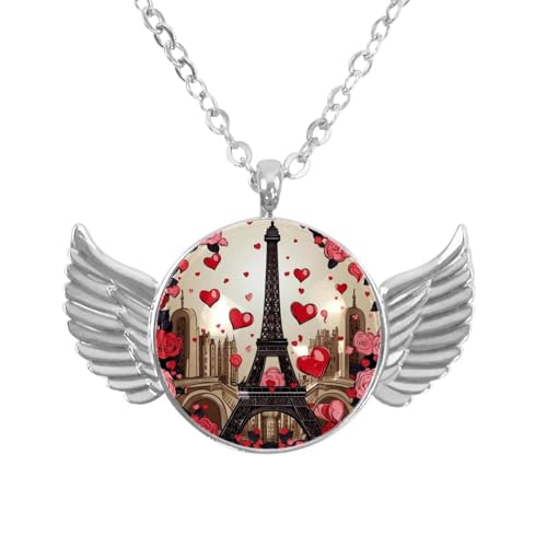 Luoweisi Engelsflügel-Halskette mit Oster-Zwergen, Zinklegierung, Schmuck, Geschenke für Männer und Frauen, Einheitsgröße, Aluminiumlegierung, Kein Edelstein von Luoweisi