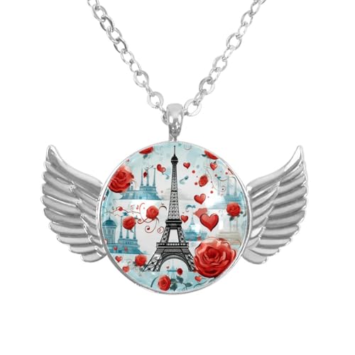 Luoweisi Engelsflügel-Halskette mit Oster-Zwergen, Zinklegierung, Schmuck, Geschenke für Männer und Frauen, Einheitsgröße, Aluminiumlegierung, Kein Edelstein von Luoweisi