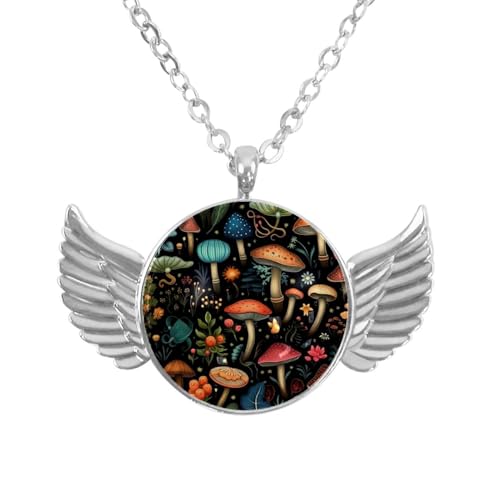 Luoweisi Engelsflügel-Halskette mit Pferde-Sonnenblumen, Aluminiumlegierung, Schmuck, Geschenke für Männer und Frauen, Einheitsgröße, Aluminiumlegierung, Kein Edelstein von Luoweisi