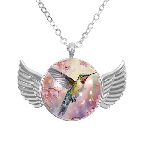 Luoweisi Engelsflügel-Halskette mit Regenbogen-Dinosauriern, Aluminiumlegierung, Schmuck, Geschenke für Männer und Frauen, Einheitsgröße, Aluminiumlegierung, Kein Edelstein von Luoweisi