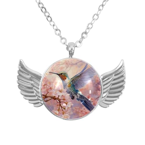 Luoweisi Engelsflügel-Halskette mit Regenbogen-Dinosauriern, Aluminiumlegierung, Schmuck, Geschenke für Männer und Frauen, Einheitsgröße, Aluminiumlegierung, Kein Edelstein von Luoweisi