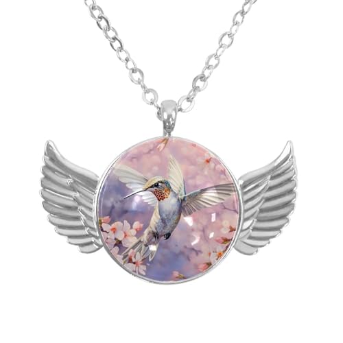 Luoweisi Engelsflügel-Halskette mit Regenbogen-Dinosauriern, Aluminiumlegierung, Schmuck, Geschenke für Männer und Frauen, Einheitsgröße, Aluminiumlegierung, Kein Edelstein von Luoweisi