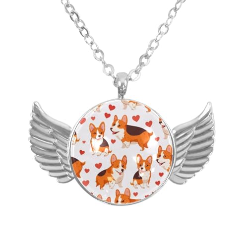 Luoweisi Engelsflügel-Halskette mit Regenbogen-Dinosauriern, Aluminiumlegierung, Schmuck, Geschenke für Männer und Frauen, Einheitsgröße, Aluminiumlegierung, Kein Edelstein von Luoweisi