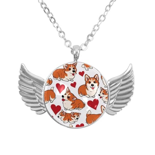 Luoweisi Engelsflügel-Halskette mit Regenbogen-Dinosauriern, Aluminiumlegierung, Schmuck, Geschenke für Männer und Frauen, Einheitsgröße, Aluminiumlegierung, Kein Edelstein von Luoweisi