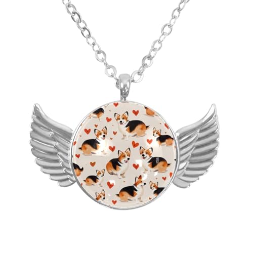 Luoweisi Engelsflügel-Halskette mit Regenbogen-Dinosauriern, Aluminiumlegierung, Schmuck, Geschenke für Männer und Frauen, Einheitsgröße, Aluminiumlegierung, Kein Edelstein von Luoweisi