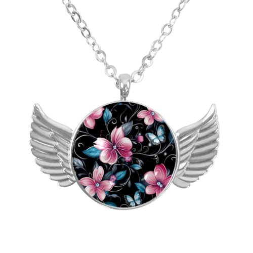 Luoweisi Engelsflügel-Halskette mit Schmetterlingen, Zinklegierung, Schmuck, Geschenke für Männer und Frauen, Einheitsgröße, Aluminiumlegierung, Kein Edelstein von Luoweisi
