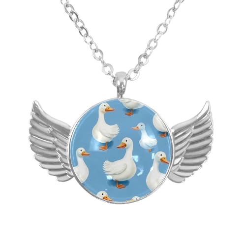 Luoweisi Engelsflügel-Halskette mit Schmetterlings-Rose, Aluminiumlegierung, Schmuck, Geschenke für Männer und Frauen, Einheitsgröße, Aluminiumlegierung, Kein Edelstein von Luoweisi