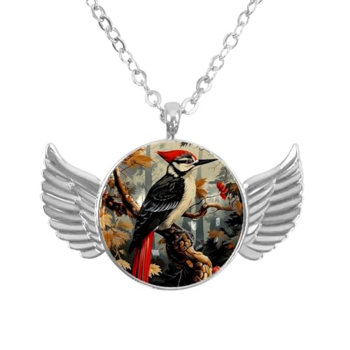 Luoweisi Engelsflügel-Halskette mit Schmetterlings-Sonnenblumen, Zinklegierung, Schmuck, Geschenke für Männer und Frauen, Einheitsgröße, Aluminiumlegierung, Kein Edelstein von Luoweisi