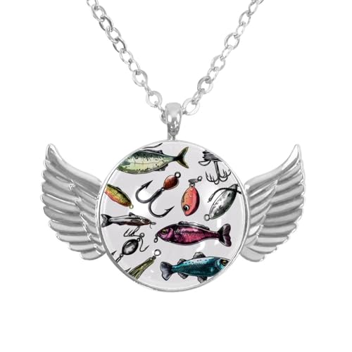 Luoweisi Engelsflügel-Halskette mit Spinnen-Rosenmuster, Zinklegierung, Schmuck, Geschenke für Männer und Frauen, Einheitsgröße, Aluminiumlegierung, Kein Edelstein von Luoweisi