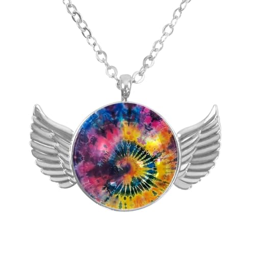 Luoweisi Engelsflügel-Halskette mit Totenkopf-Rosen, Aluminiumlegierung, Schmuck, Geschenke für Männer und Frauen, Einheitsgröße, Aluminiumlegierung, Kein Edelstein von Luoweisi