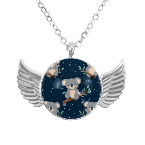 Luoweisi Engelsflügel-Halskette mit Weihnachts-Capybaras, Zinklegierung, Schmuck, Geschenke für Männer und Frauen, Einheitsgröße, Aluminiumlegierung, Kein Edelstein von Luoweisi