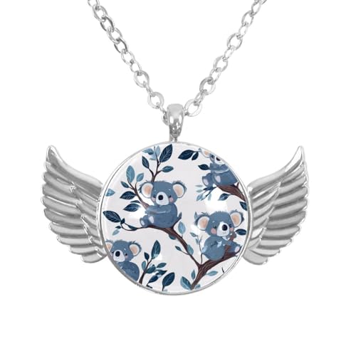 Luoweisi Engelsflügel-Halskette mit Weihnachts-Capybaras, Zinklegierung, Schmuck, Geschenke für Männer und Frauen, Einheitsgröße, Aluminiumlegierung, Kein Edelstein von Luoweisi