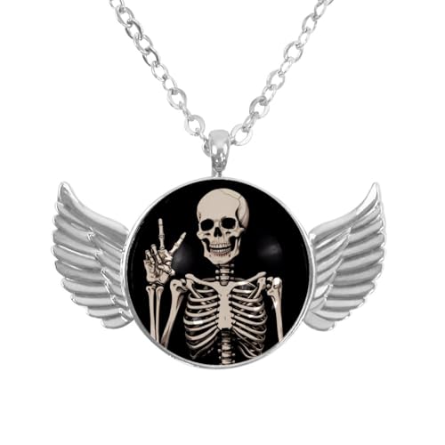 Luoweisi Engelsflügel-Halskette mit Weihnachts-Eichhörnchen, Zinklegierung, Schmuck, Geschenke für Männer und Frauen, Einheitsgröße, Aluminiumlegierung, Kein Edelstein von Luoweisi