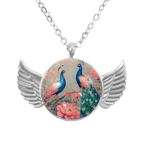 Luoweisi Engelsflügel-Halskette mit Weihnachts-Eichhörnchen, Zinklegierung, Schmuck, Geschenke für Männer und Frauen, Einheitsgröße, Aluminiumlegierung, Kein Edelstein von Luoweisi