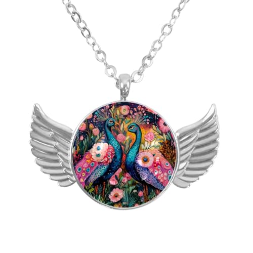 Luoweisi Engelsflügel-Halskette mit Weihnachts-Eichhörnchen, Zinklegierung, Schmuck, Geschenke für Männer und Frauen, Einheitsgröße, Aluminiumlegierung, Kein Edelstein von Luoweisi