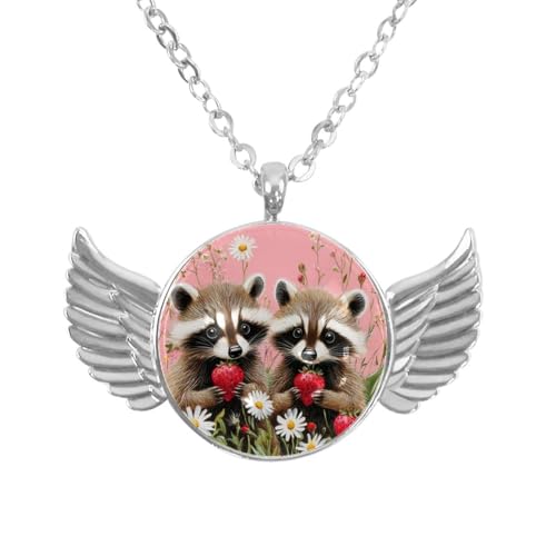 Luoweisi Engelsflügel-Halskette mit Weihnachts-Eichhörnchen-Vogel, Aluminiumlegierung, Schmuck, Geschenke für Männer und Frauen, Einheitsgröße, Aluminiumlegierung, Kein Edelstein von Luoweisi