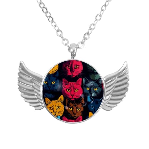 Luoweisi Engelsflügel-Halskette mit Weihnachts-Hirsch, Aluminiumlegierung, Schmuck, Geschenke für Männer und Frauen, Einheitsgröße, Aluminiumlegierung, Kein Edelstein von Luoweisi